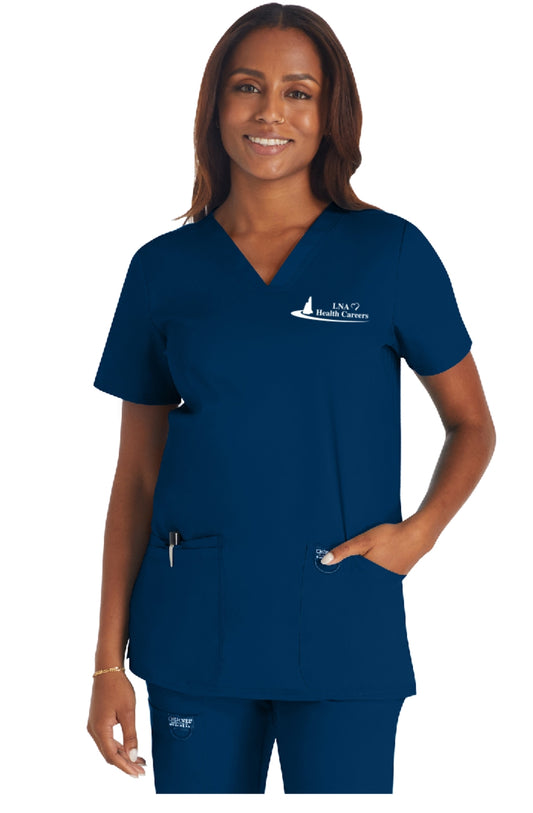 Ladies scrub top w/ Embroidery