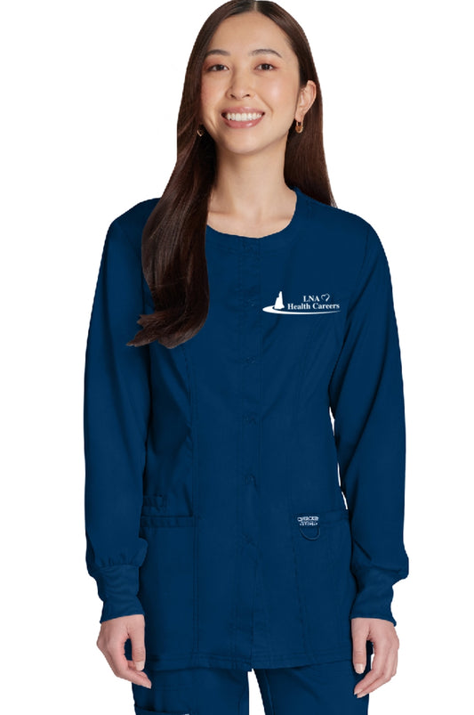 Ladies snap front jacket w/ Embroidery